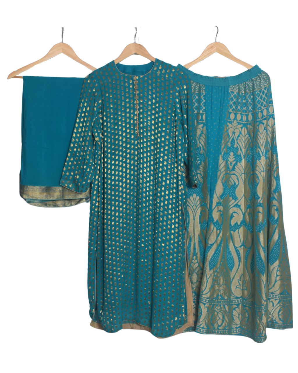 Teal Banarasi Set