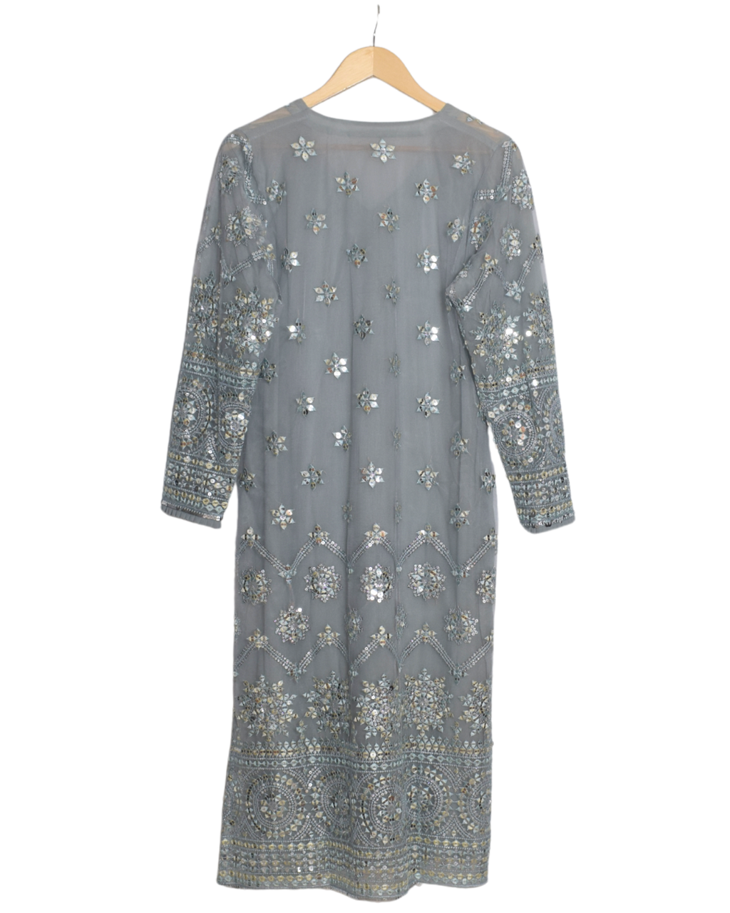 Grey Mirror Work Kurta & Pant Set