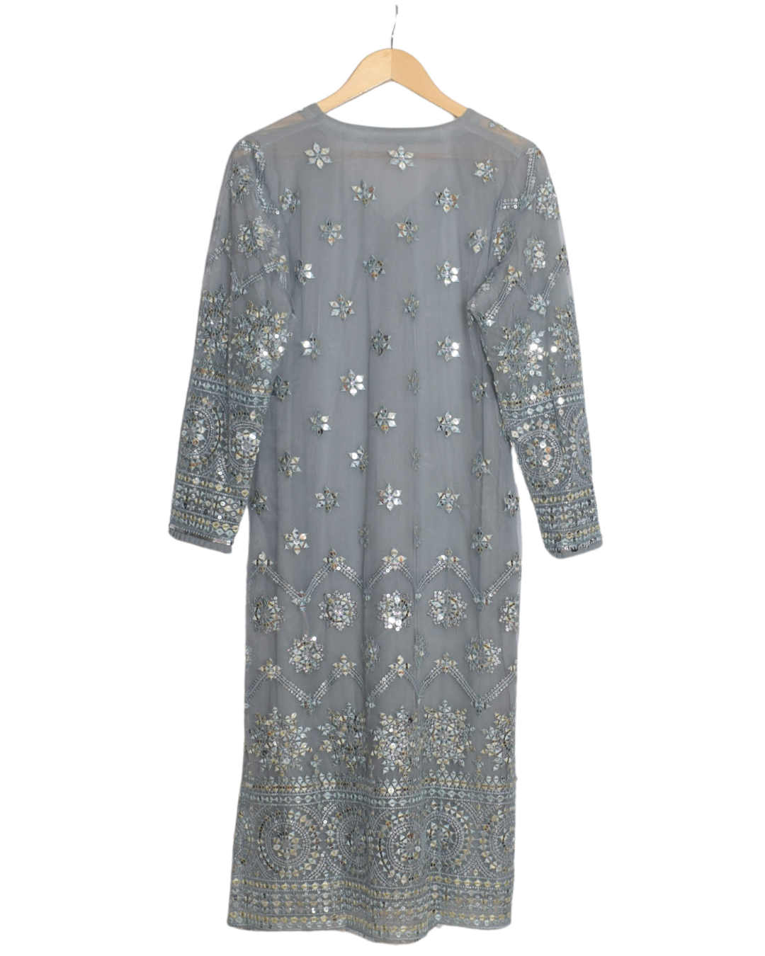 Grey Mirror Work Kurta & Pant Set