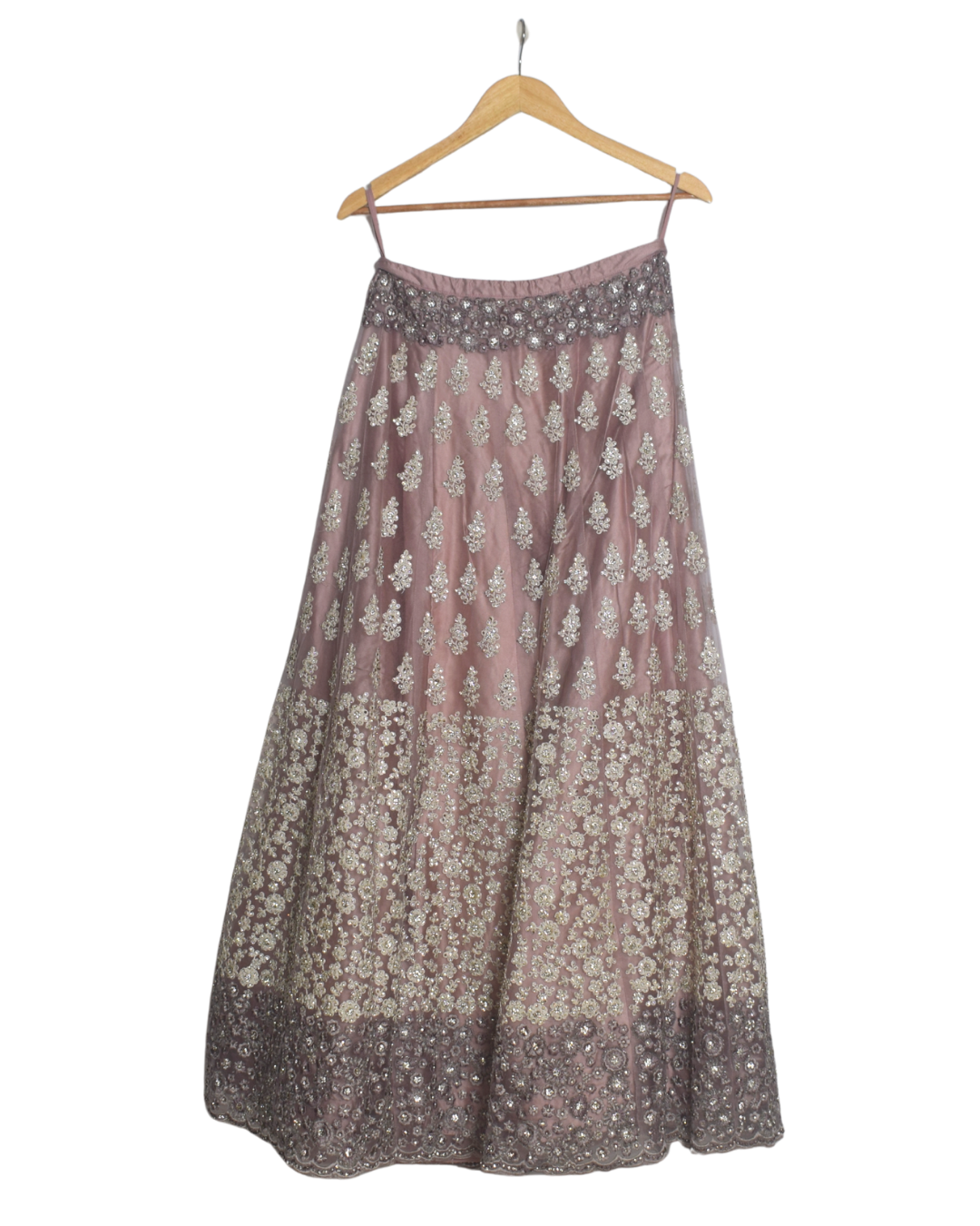 Dusty Mauve Embroidered Lehenga Set
