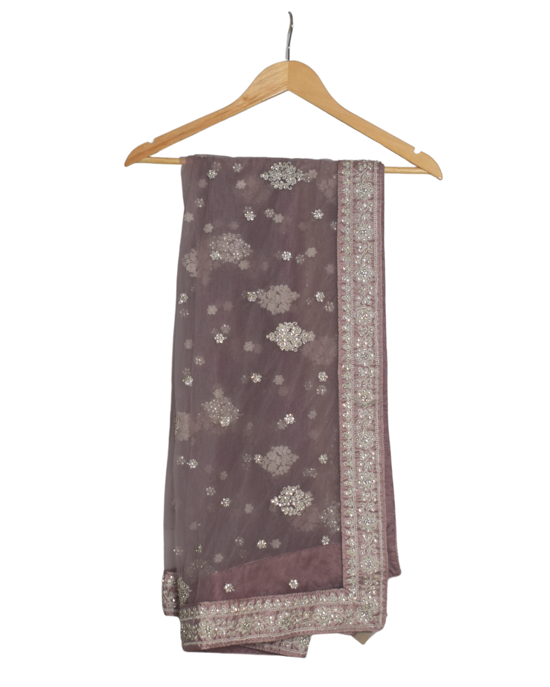 Dusty Mauve Embroidered Lehenga Set