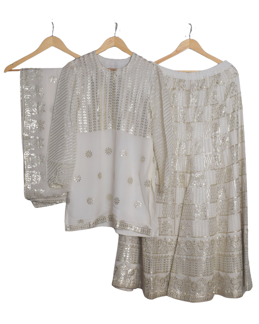 Ivory & Gold Gotta Work Sharara Set