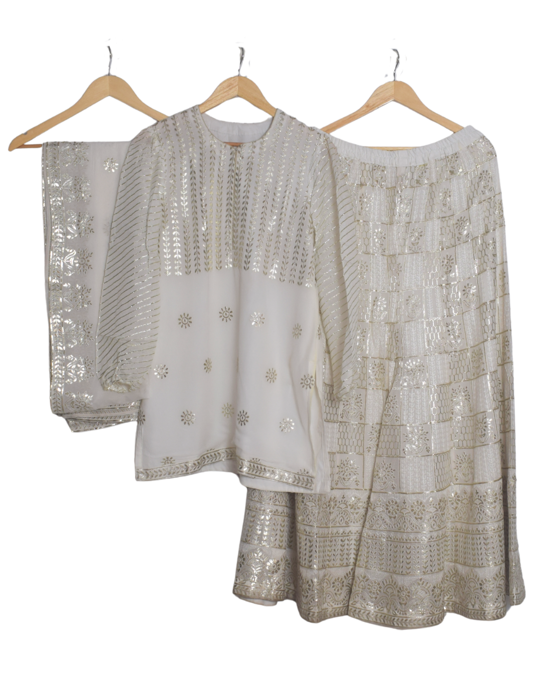 Ivory & Gold Gotta Work Sharara Set