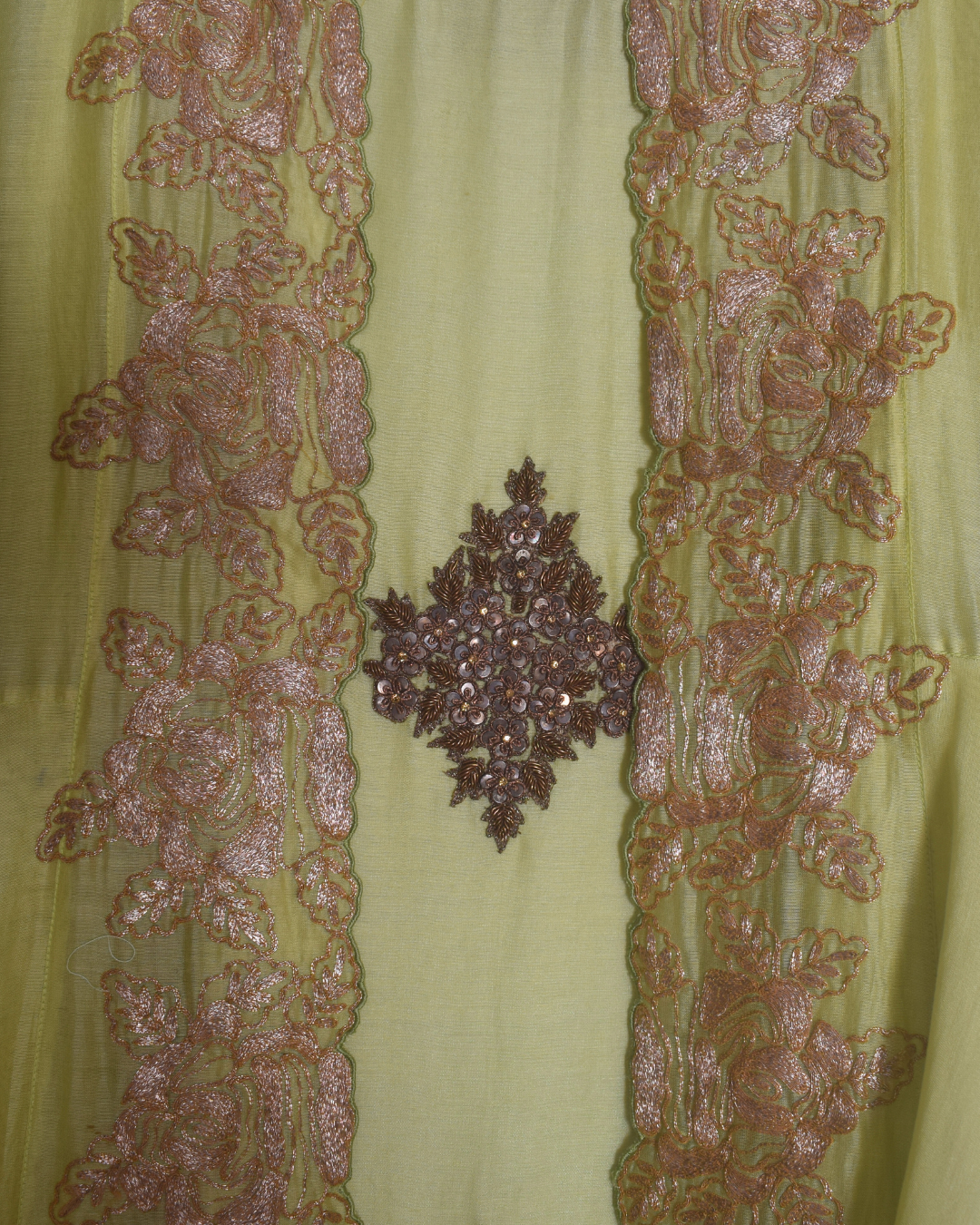 Green Gown with Layered Jacket