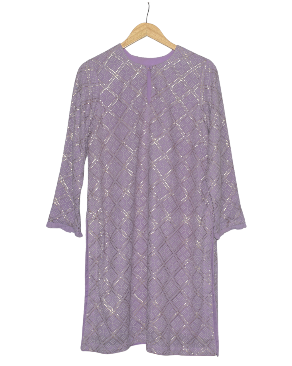 Lilac Sequin Kurta with Sharara & Dupatta