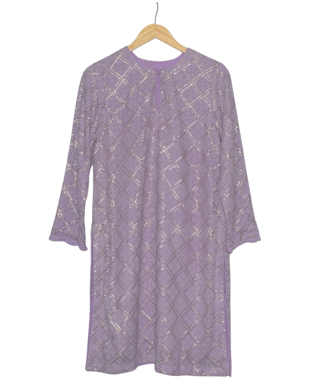 Lilac Sequin Kurta with Sharara & Dupatta