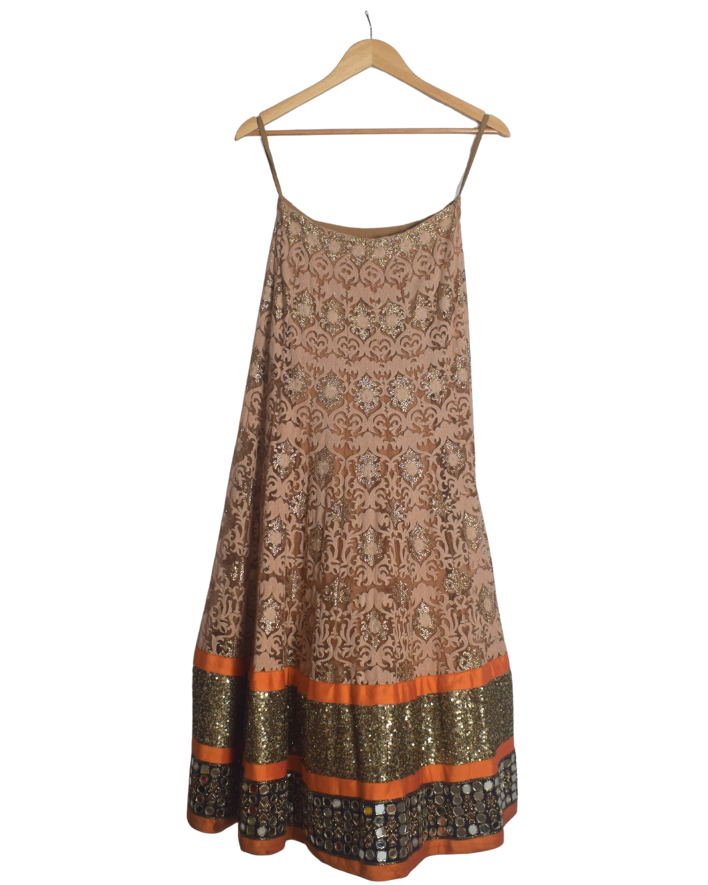 Navy, Gold & Orange Festive Lehenga Set