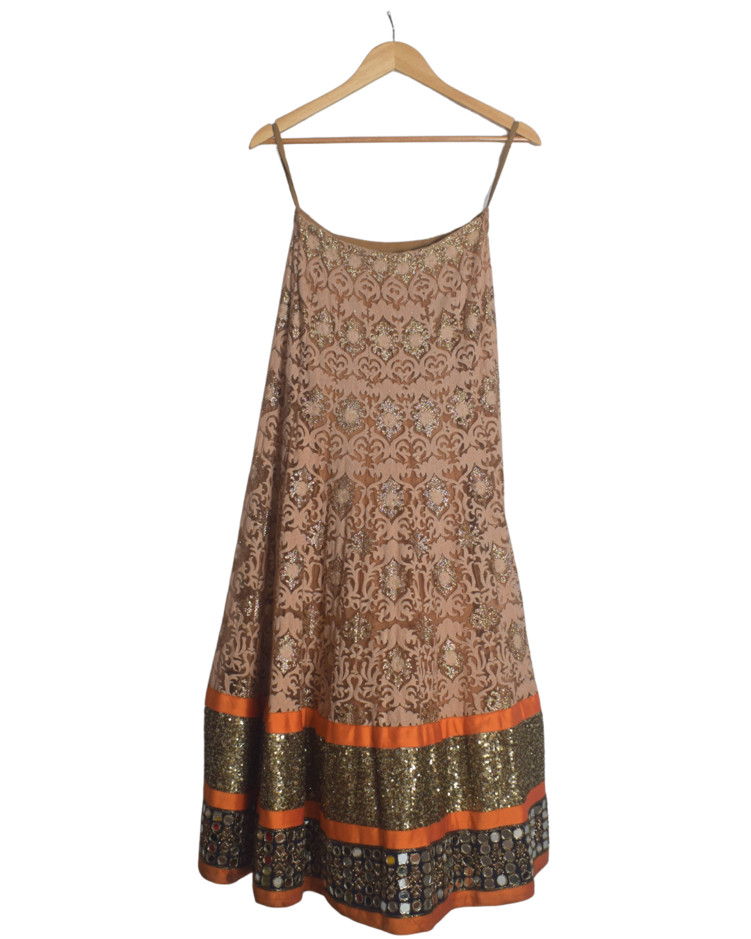 Navy, Gold & Orange Festive Lehenga Set