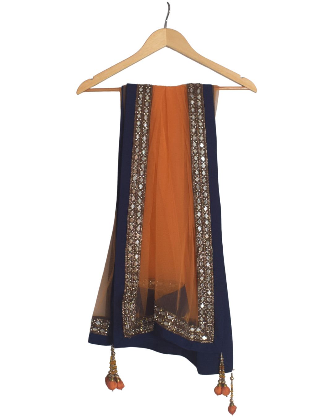 Navy, Gold & Orange Festive Lehenga Set