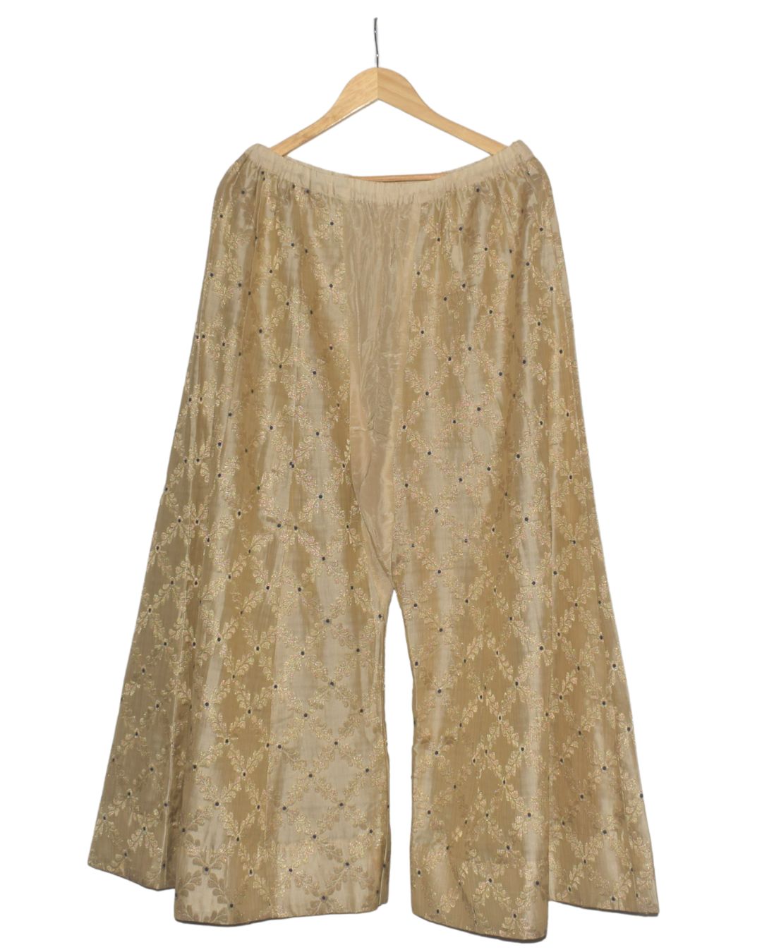 Midnight Blue Velvet Kurta with Gold Sharara & Dupatta