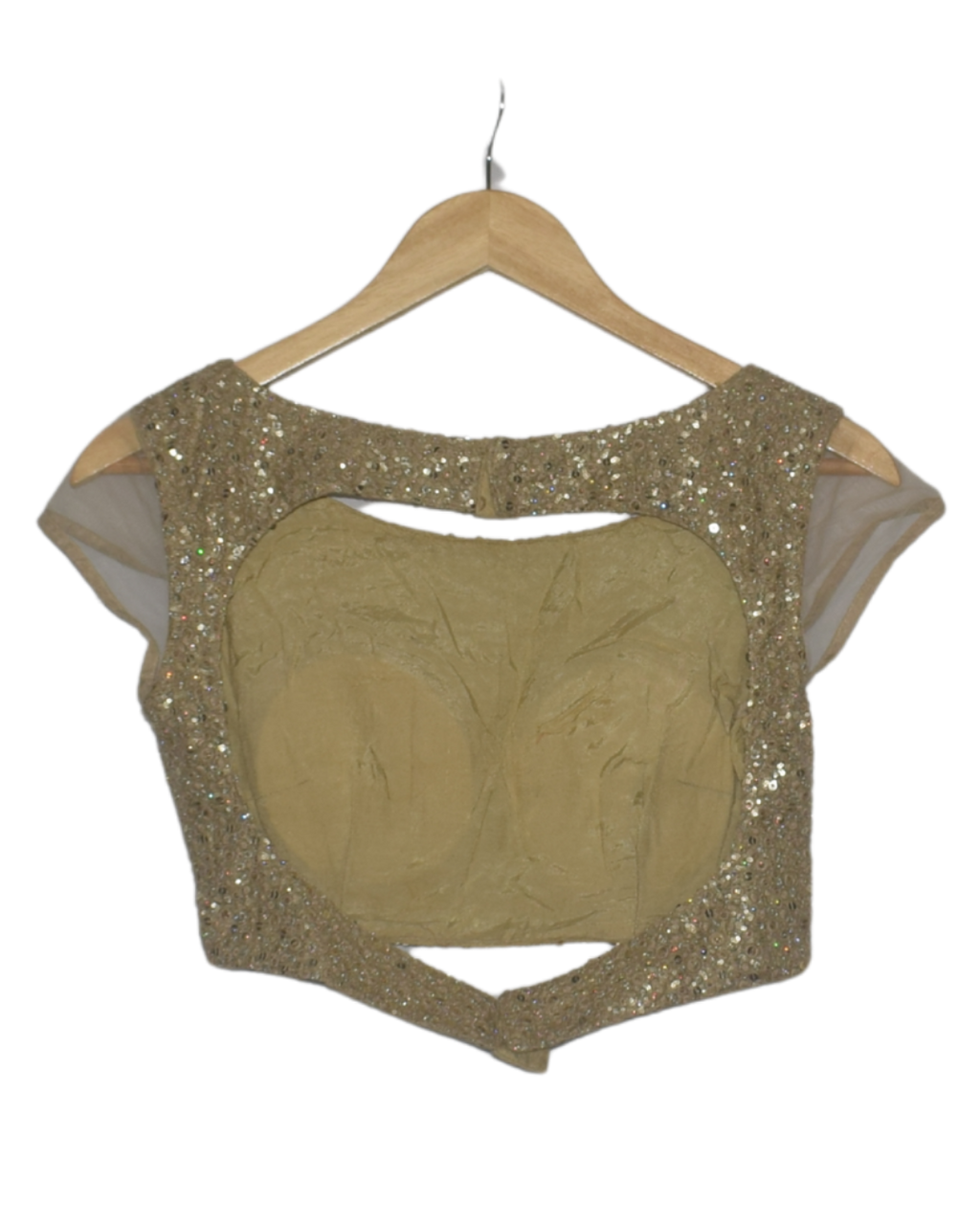 Golden Sequin Lehenga with Blouse & Net Dupatta