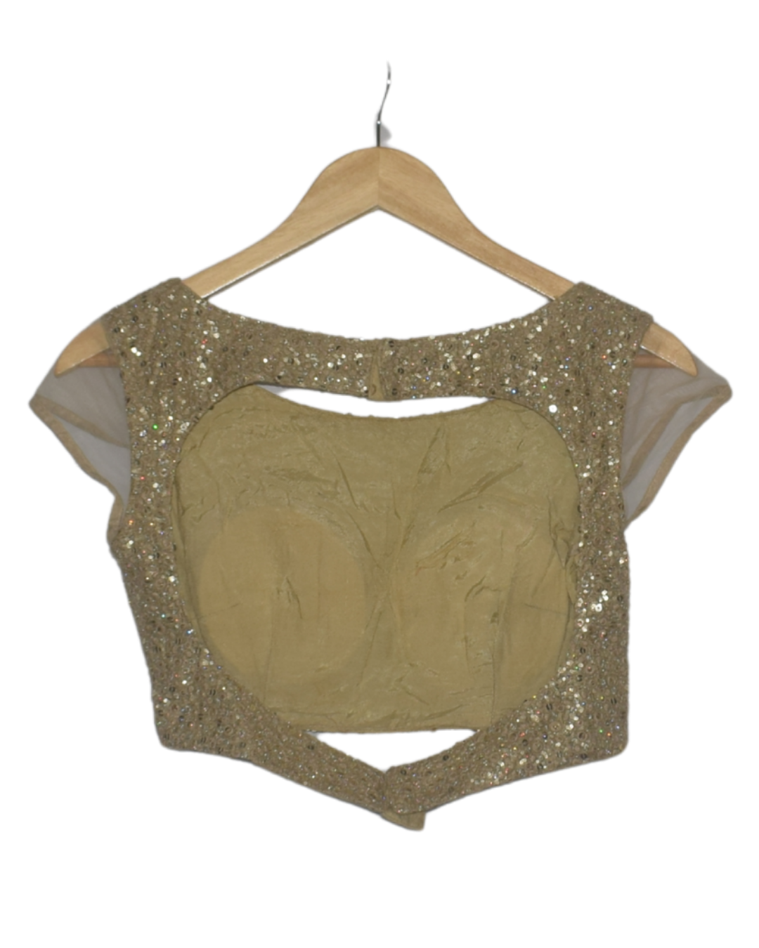 Golden Sequin Lehenga with Blouse & Net Dupatta