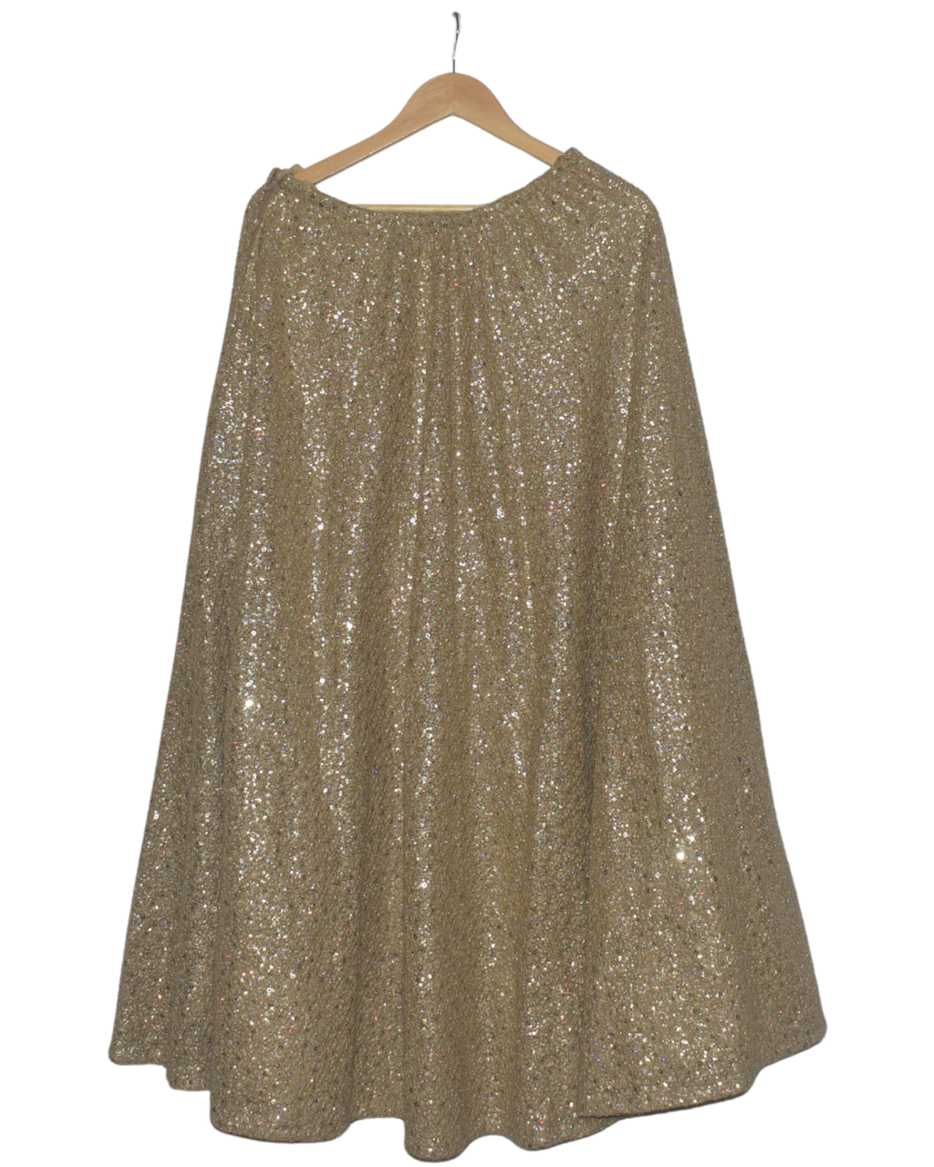 Golden Sequin Lehenga with Blouse & Net Dupatta