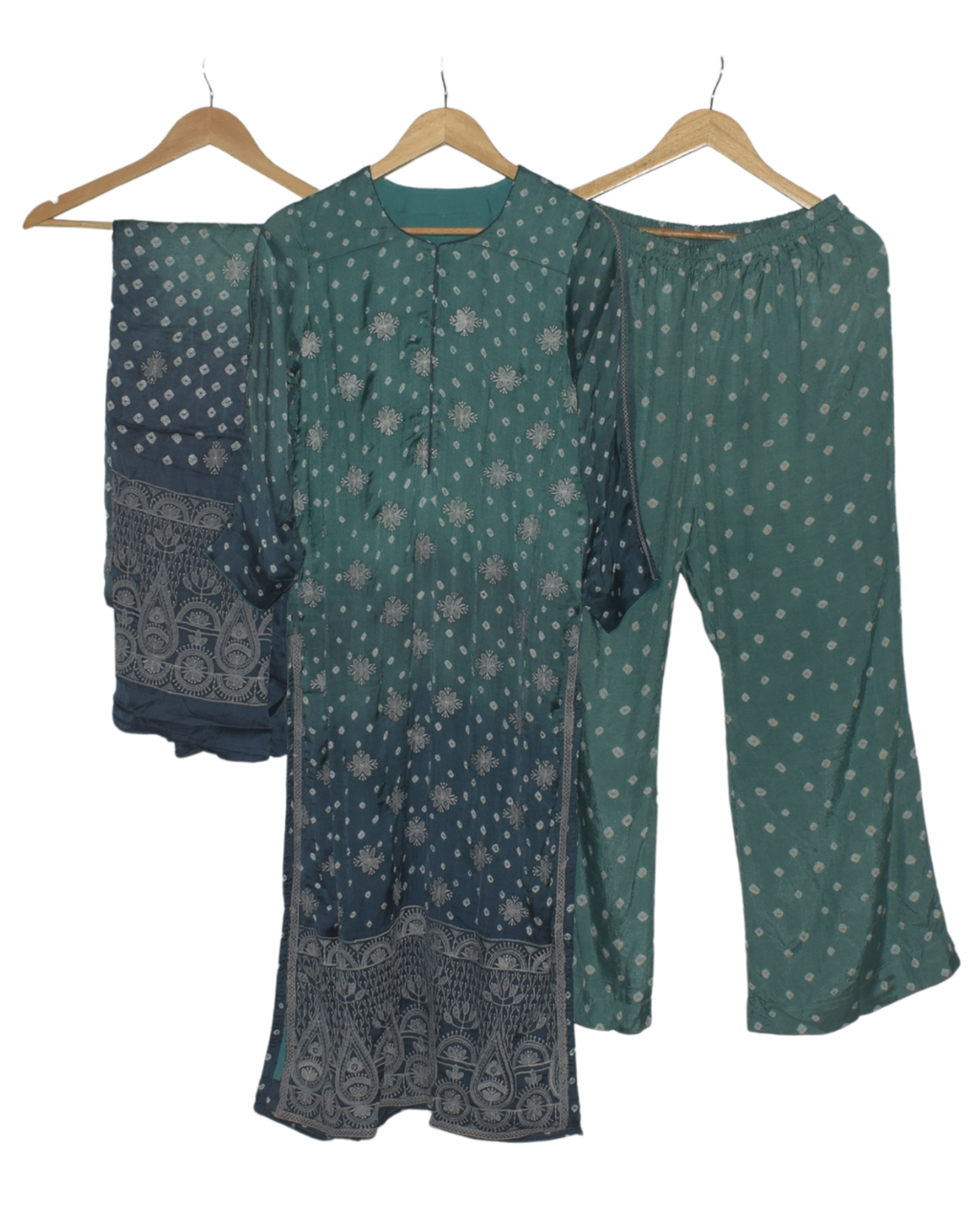 Teal and Blue Ombre Kurta Set