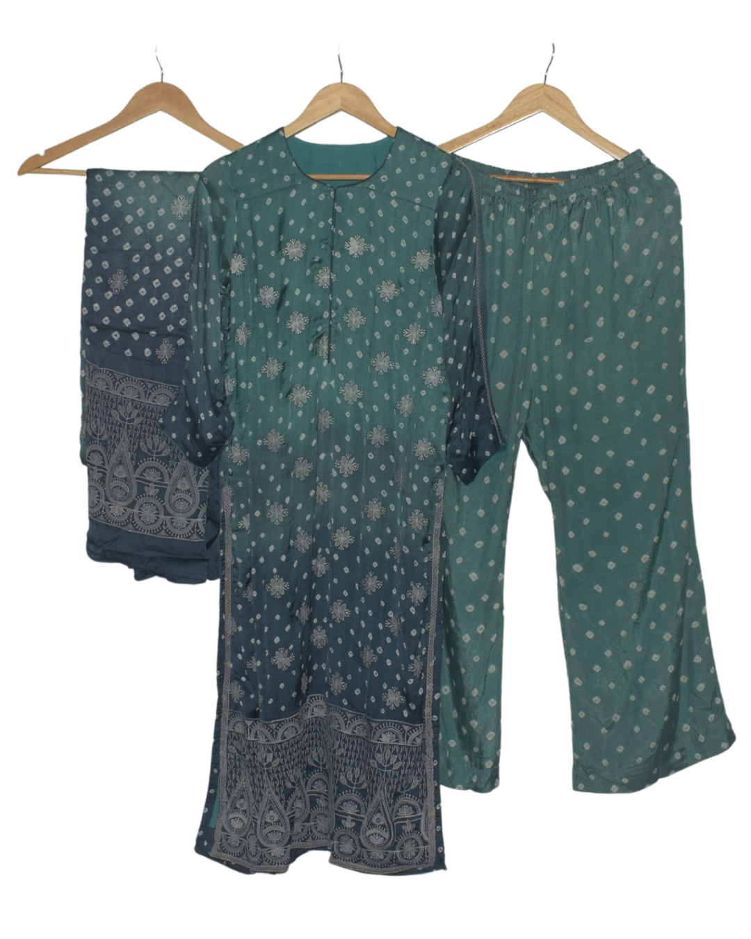 Teal and Blue Ombre Kurta Set