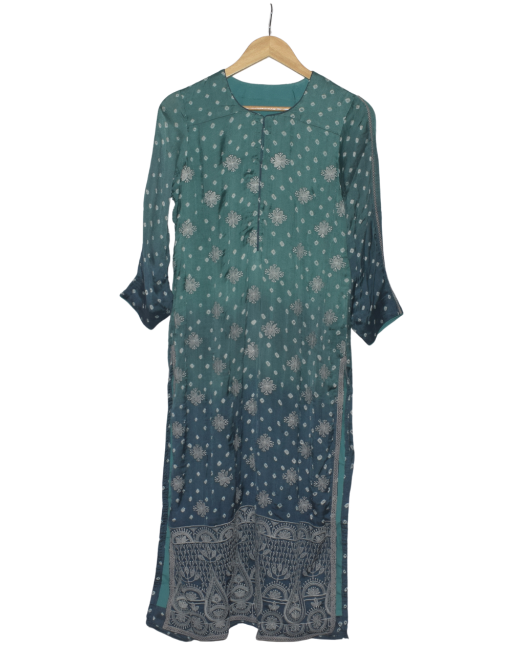 Teal and Blue Ombre Kurta Set