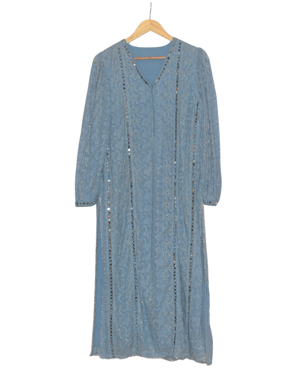 Powder Blue Embroidered Sequin Kurta Set