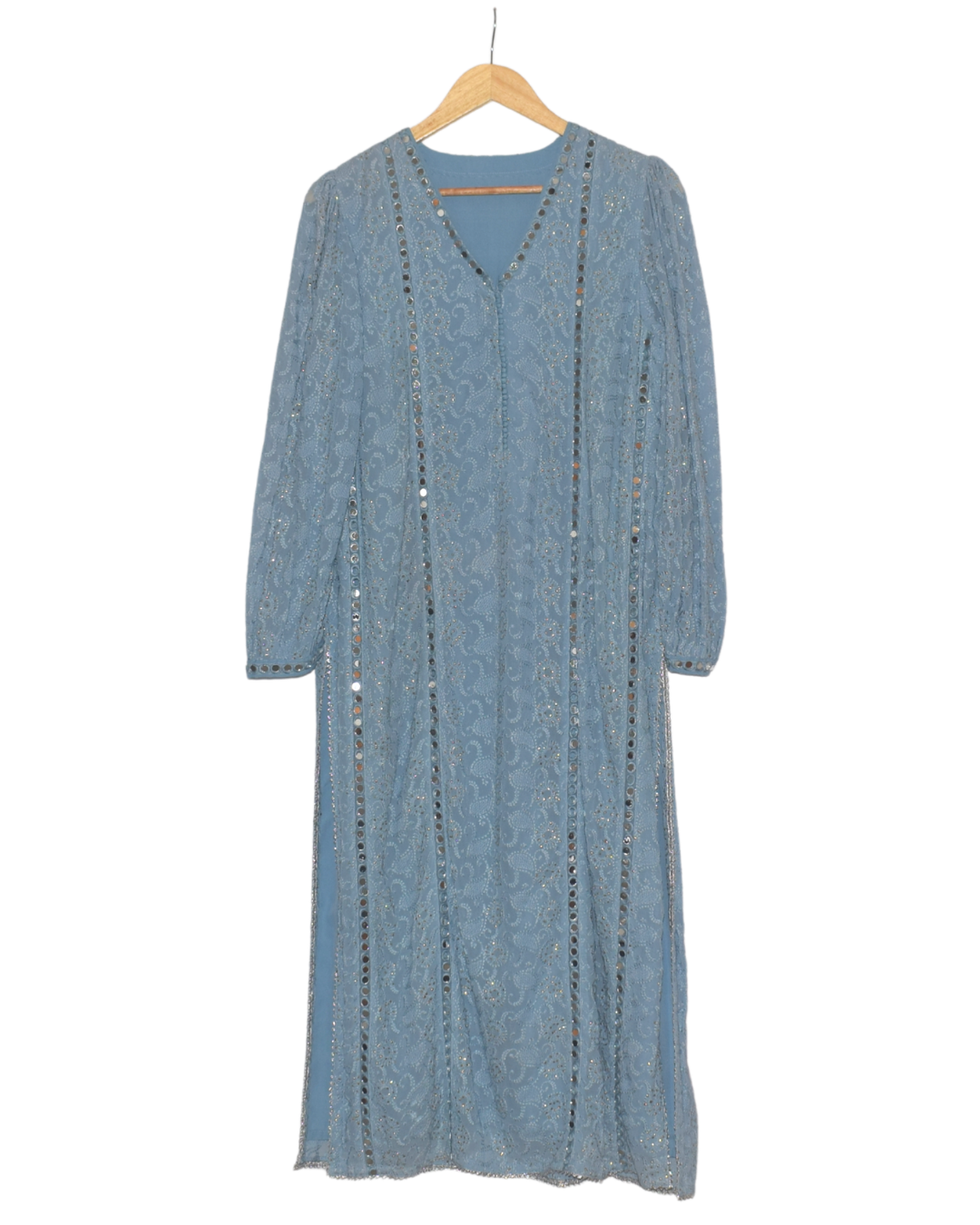 Powder Blue Embroidered Sequin Kurta Set