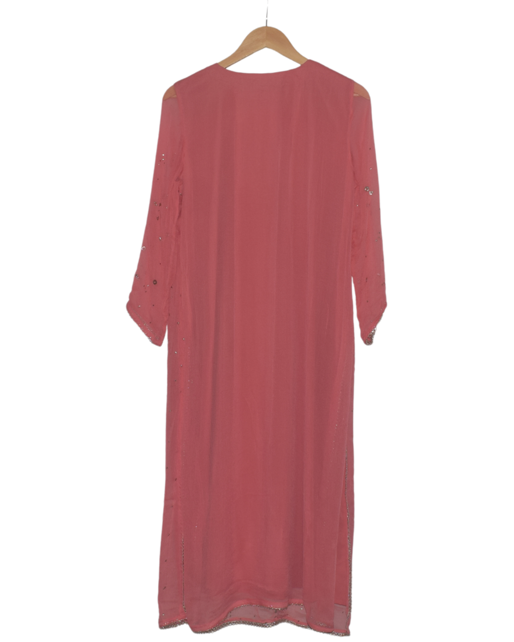 Pink Kurta Set with Gold Embellishments