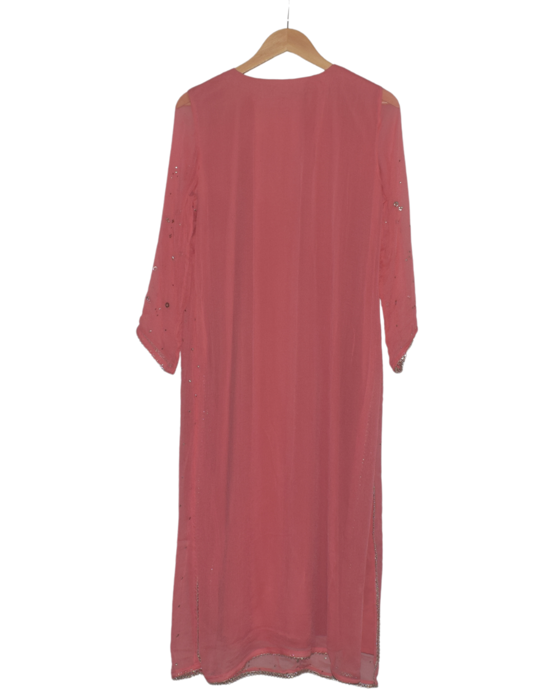 Pink Kurta Set with Gold Embellishments