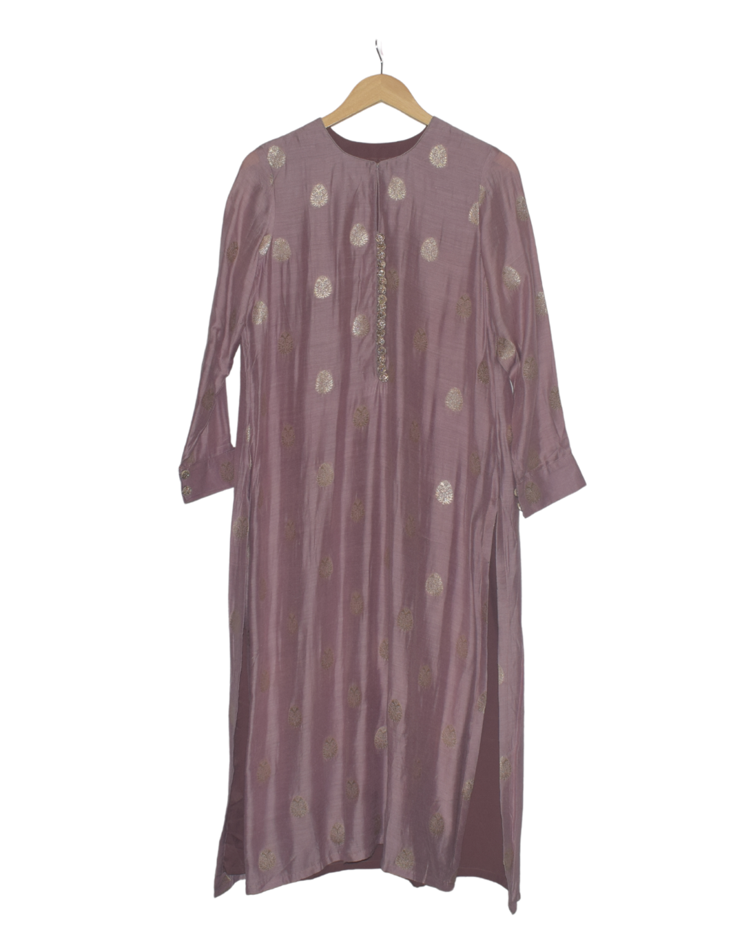 Mauve/Dusty Rose Gold Motif Kurta Set