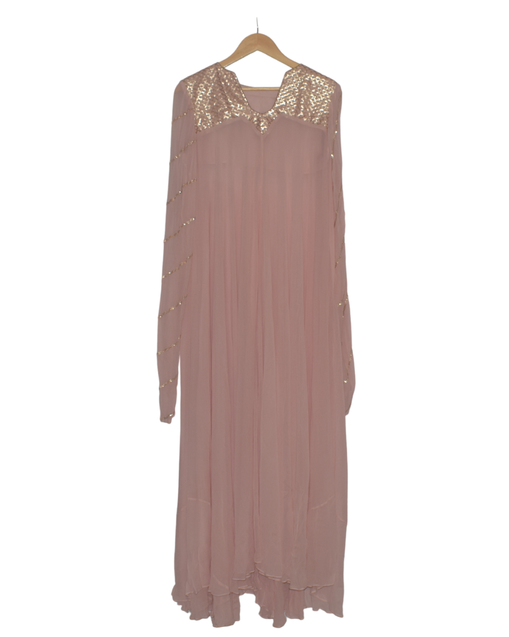 Blush Pink and Gold Sequin Kurta Palazzo Set