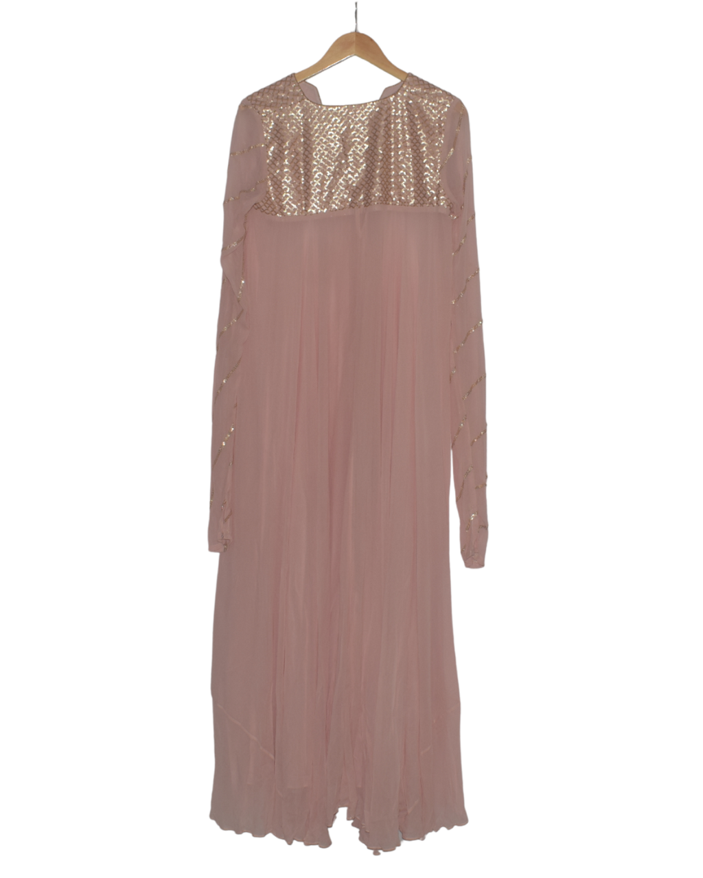 Blush Pink and Gold Sequin Kurta Palazzo Set