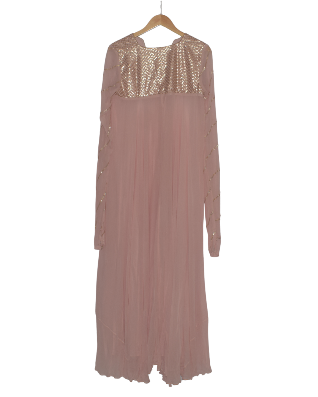 Blush Pink and Gold Sequin Kurta Palazzo Set