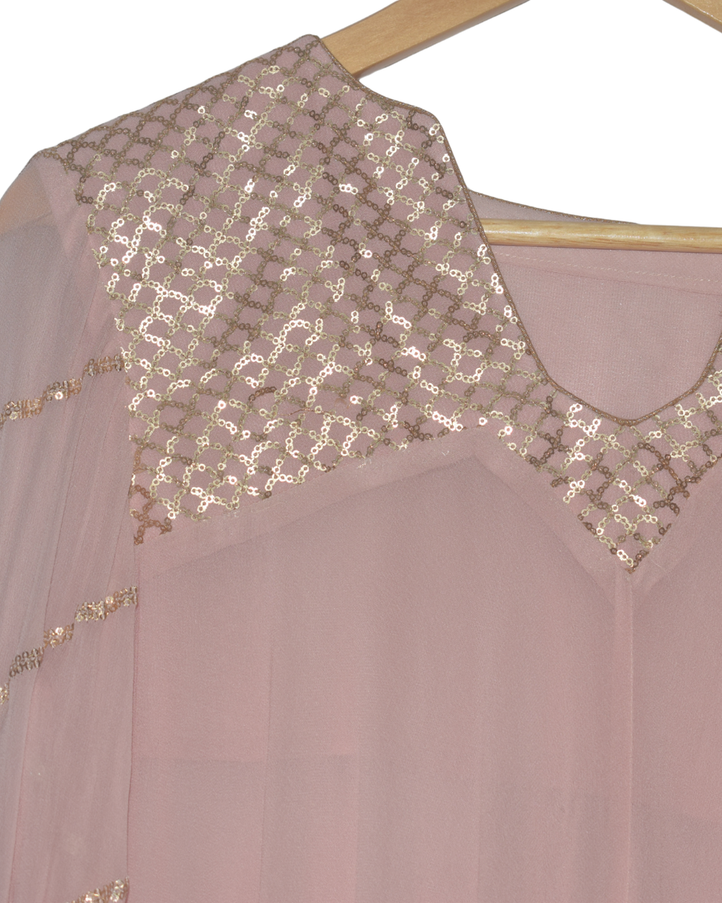 Blush Pink and Gold Sequin Kurta Palazzo Set
