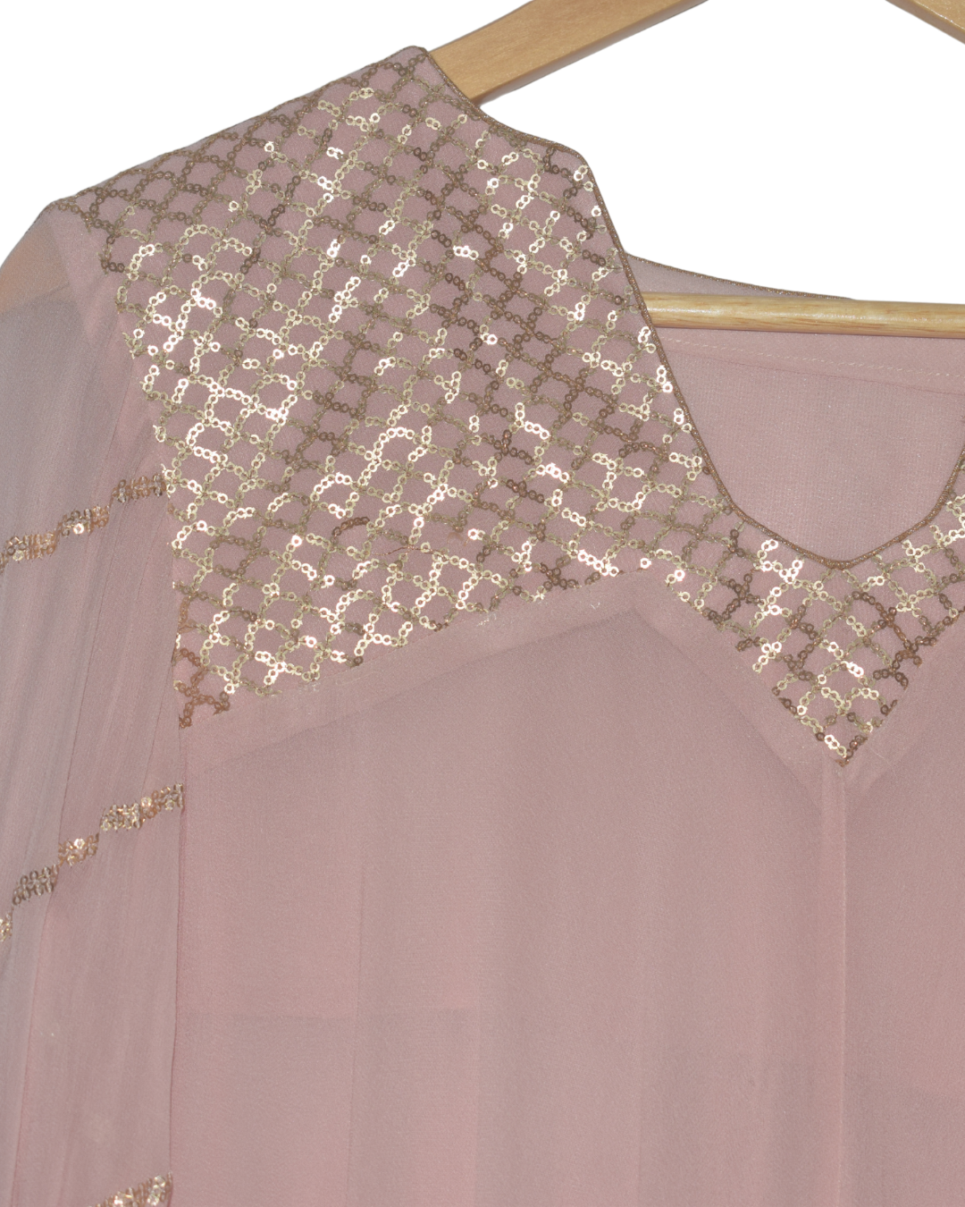 Blush Pink and Gold Sequin Kurta Palazzo Set