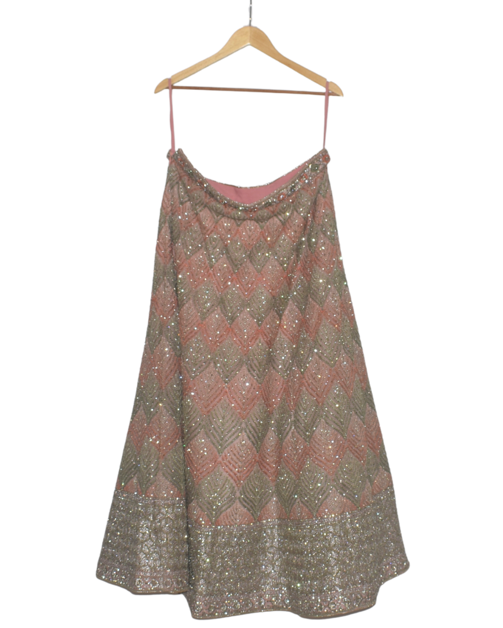 Blush Pink & Diamond Work Lehenga