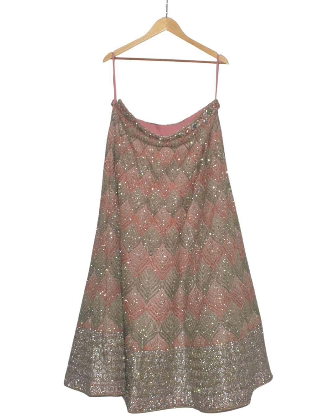 Blush Pink & Diamond Work Lehenga