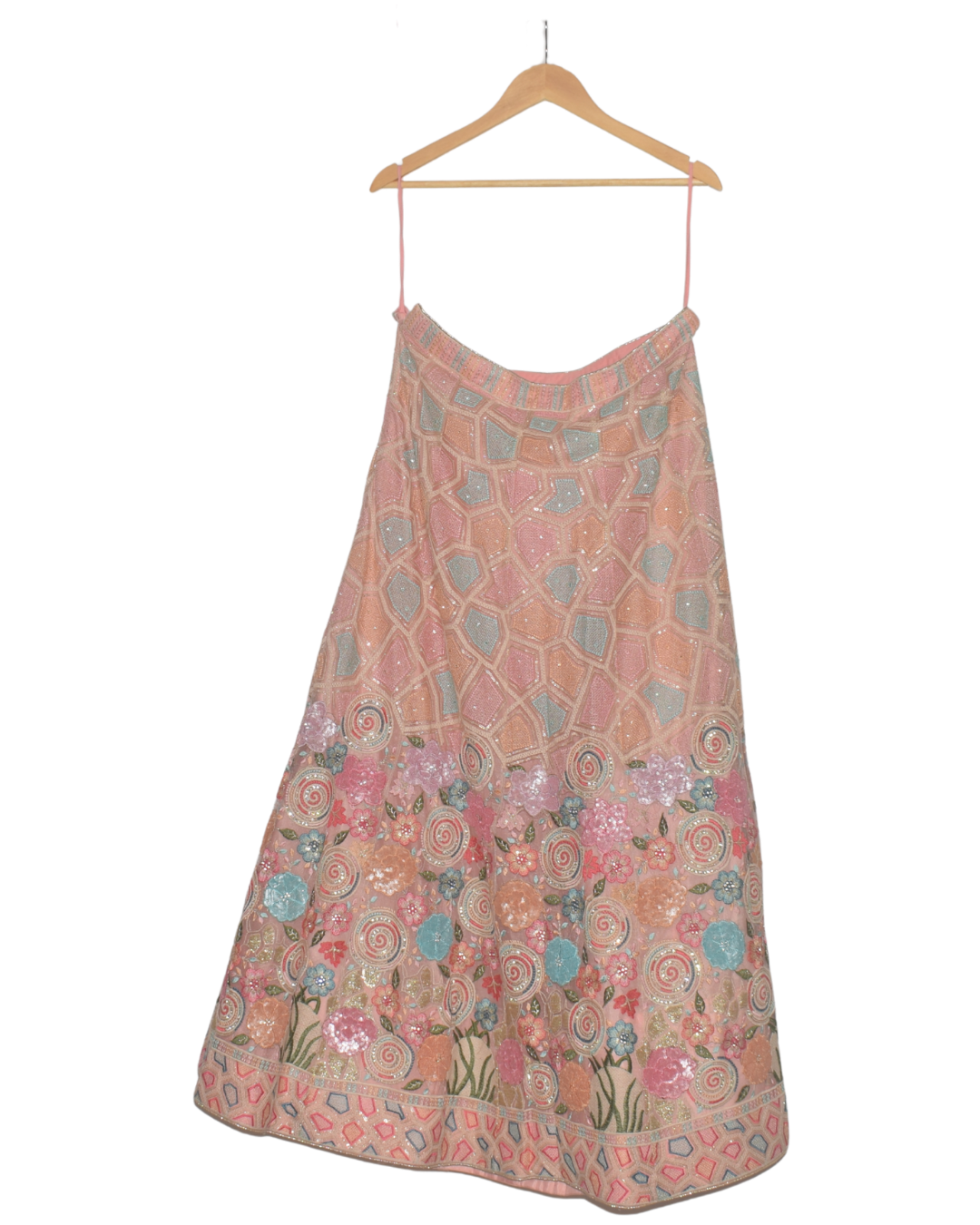 Blush Pink Multi-Color Floral Lehenga Set