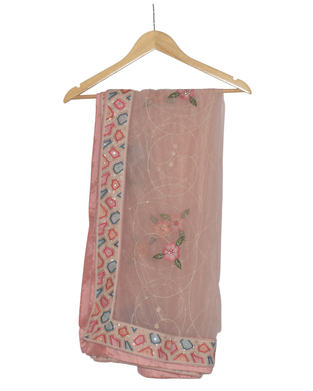 Blush Pink Multi-Color Floral Lehenga Set