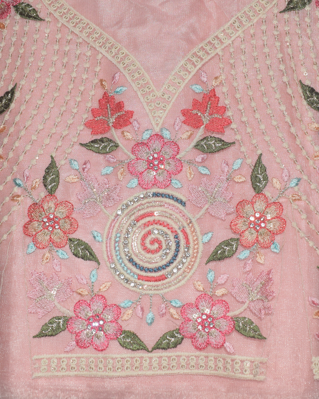 Blush Pink Multi-Color Floral Lehenga Set