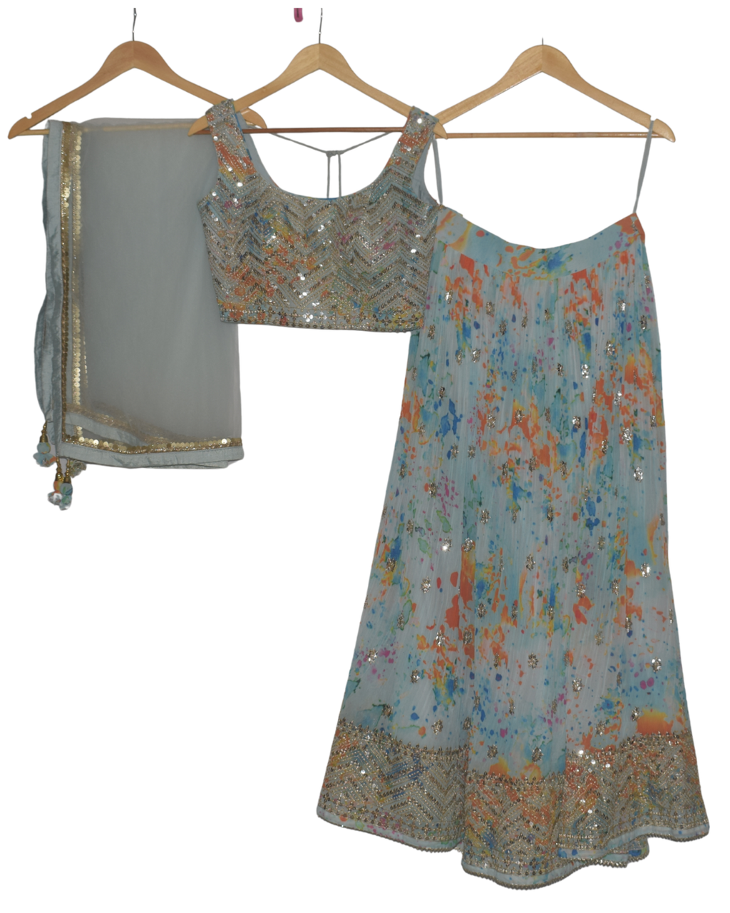 Splash Printed Lehenga Set