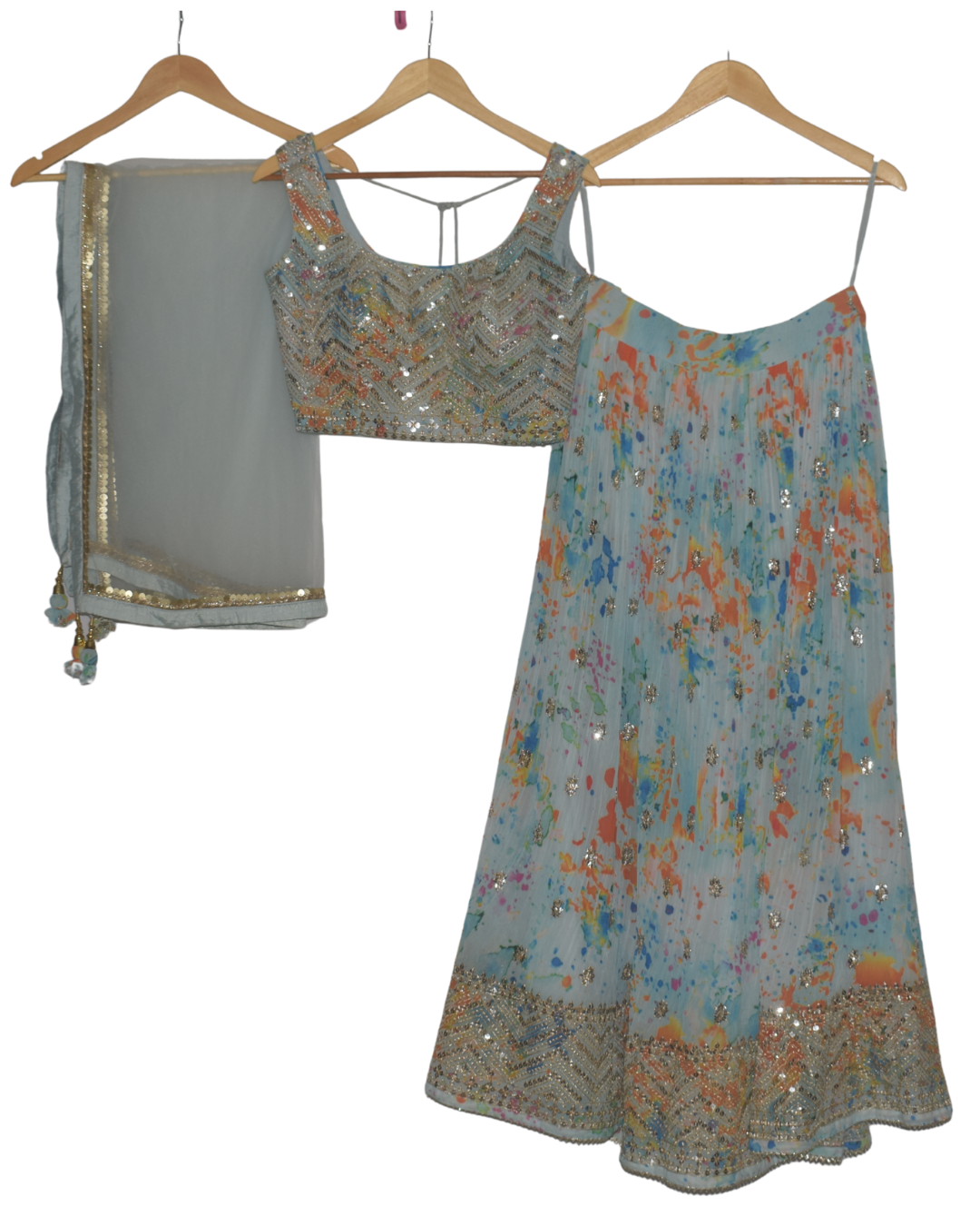 Splash Printed Lehenga Set