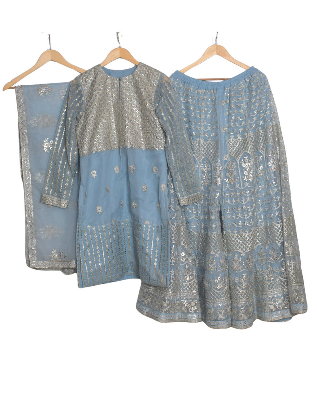 Sky Blue Gotta Work Sharara Set