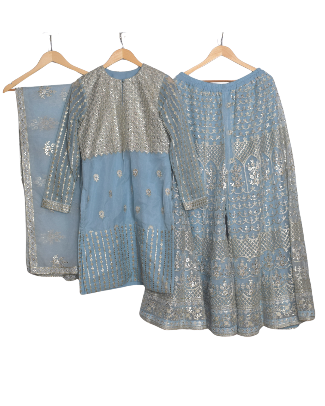 Sky Blue Gotta Work Sharara Set