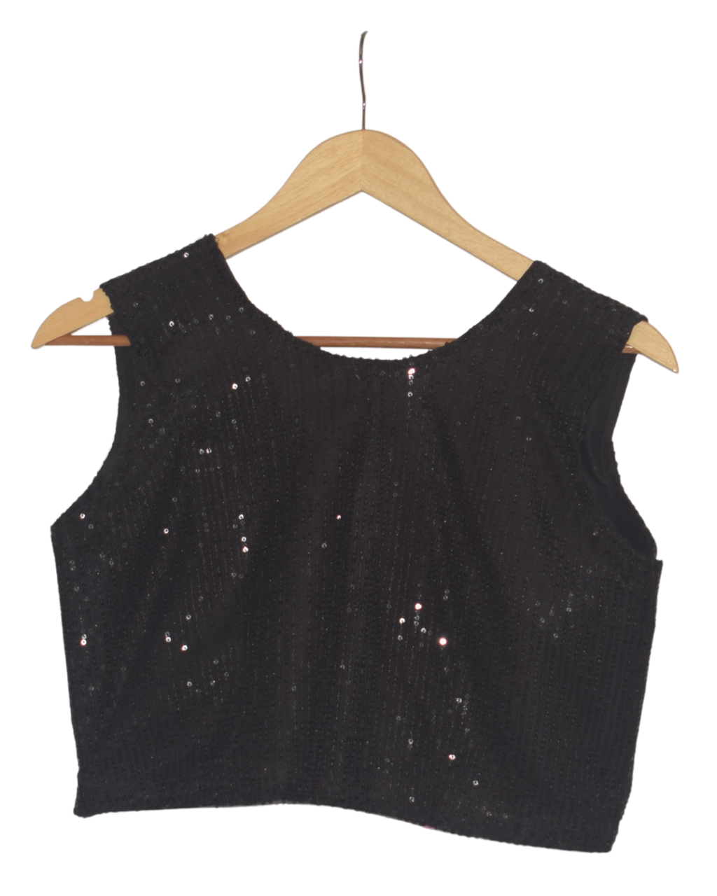 Black & Silver Sequin Pre-Draped Saree