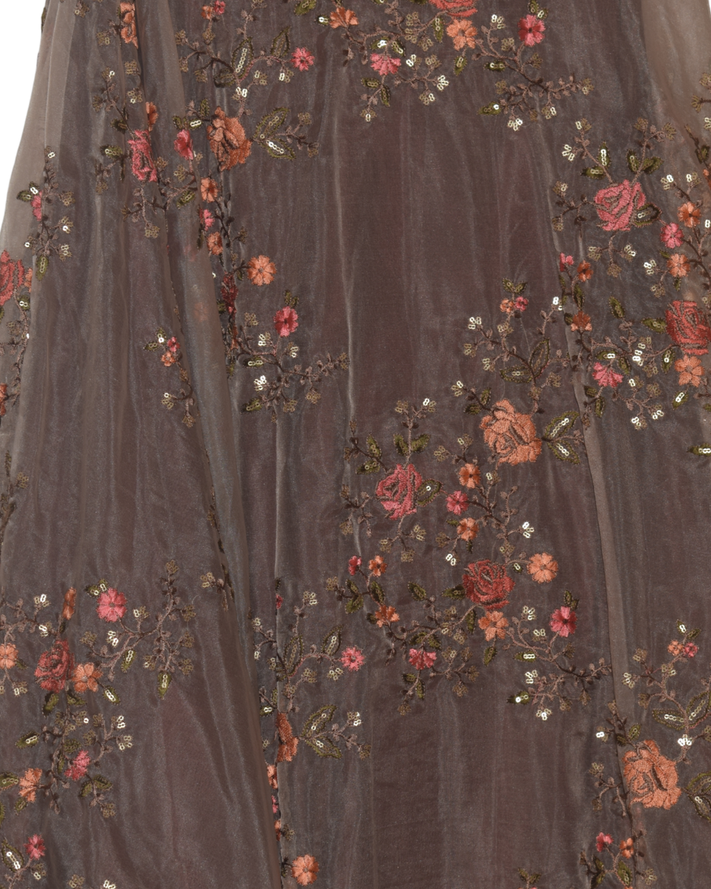 Maroon Velvet & Floral Lehenga Set