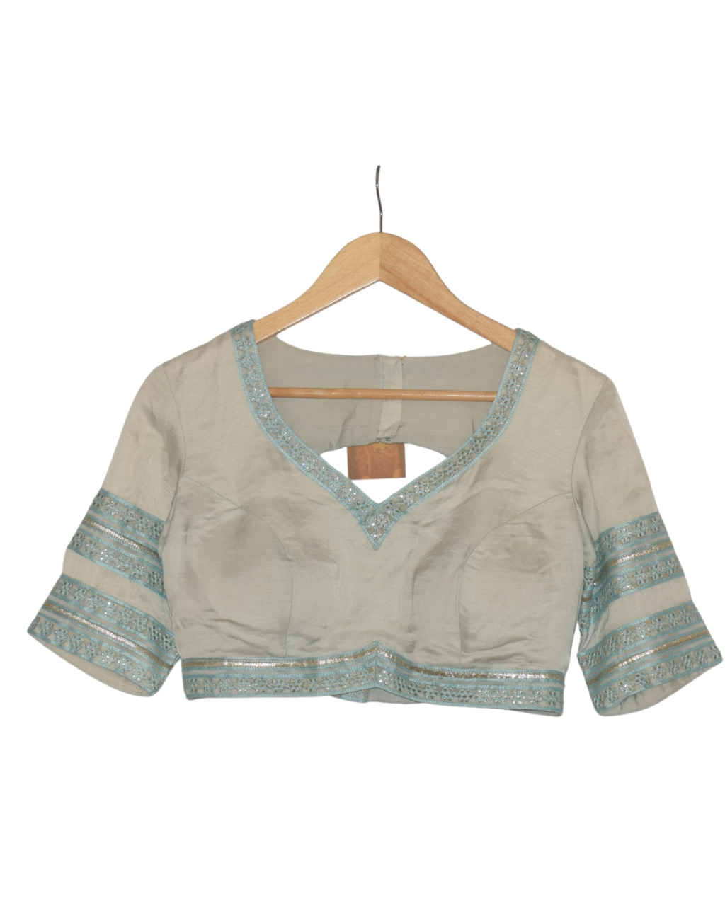 Light Blue and Cream Mirror Work Lehenga Set