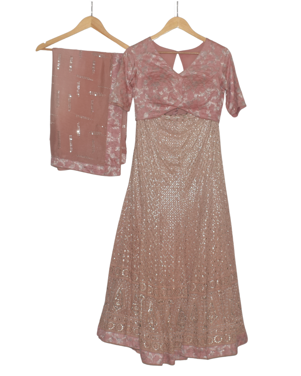 Blush Pink Mermaid Style Lehenga Set