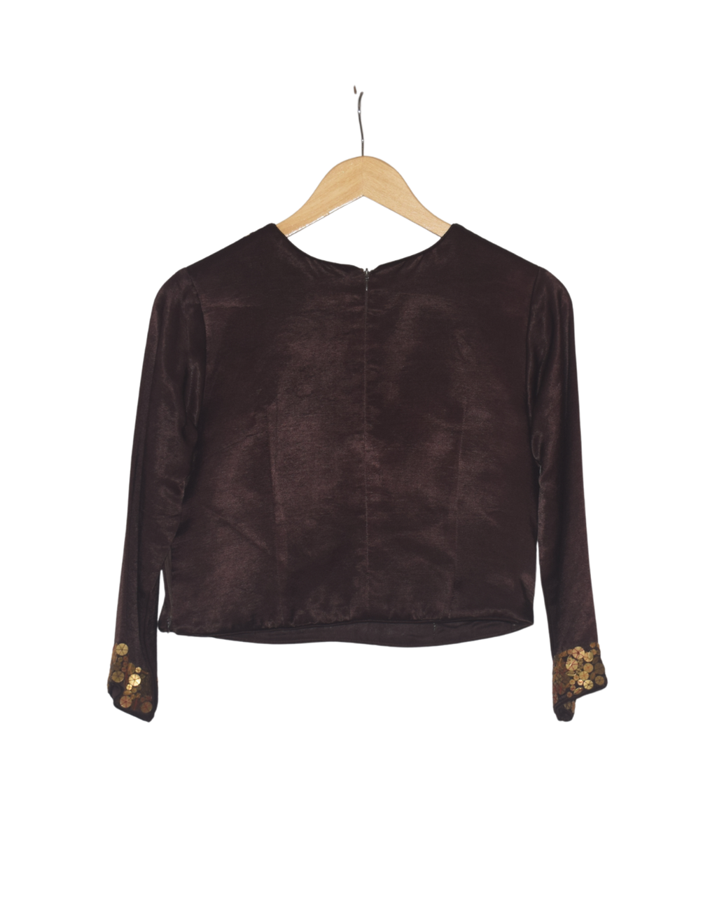 Rust & Brown Printed Lehenga Set with Embellished Blouse