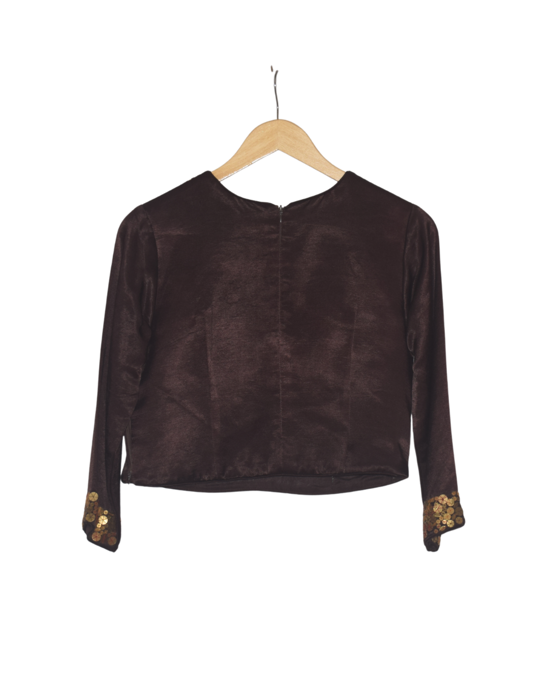 Rust & Brown Printed Lehenga Set with Embellished Blouse