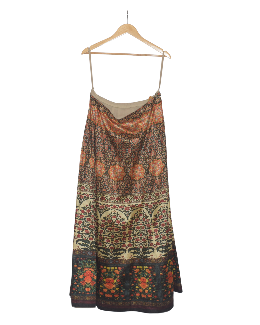 Rust & Brown Printed Lehenga Set with Embellished Blouse