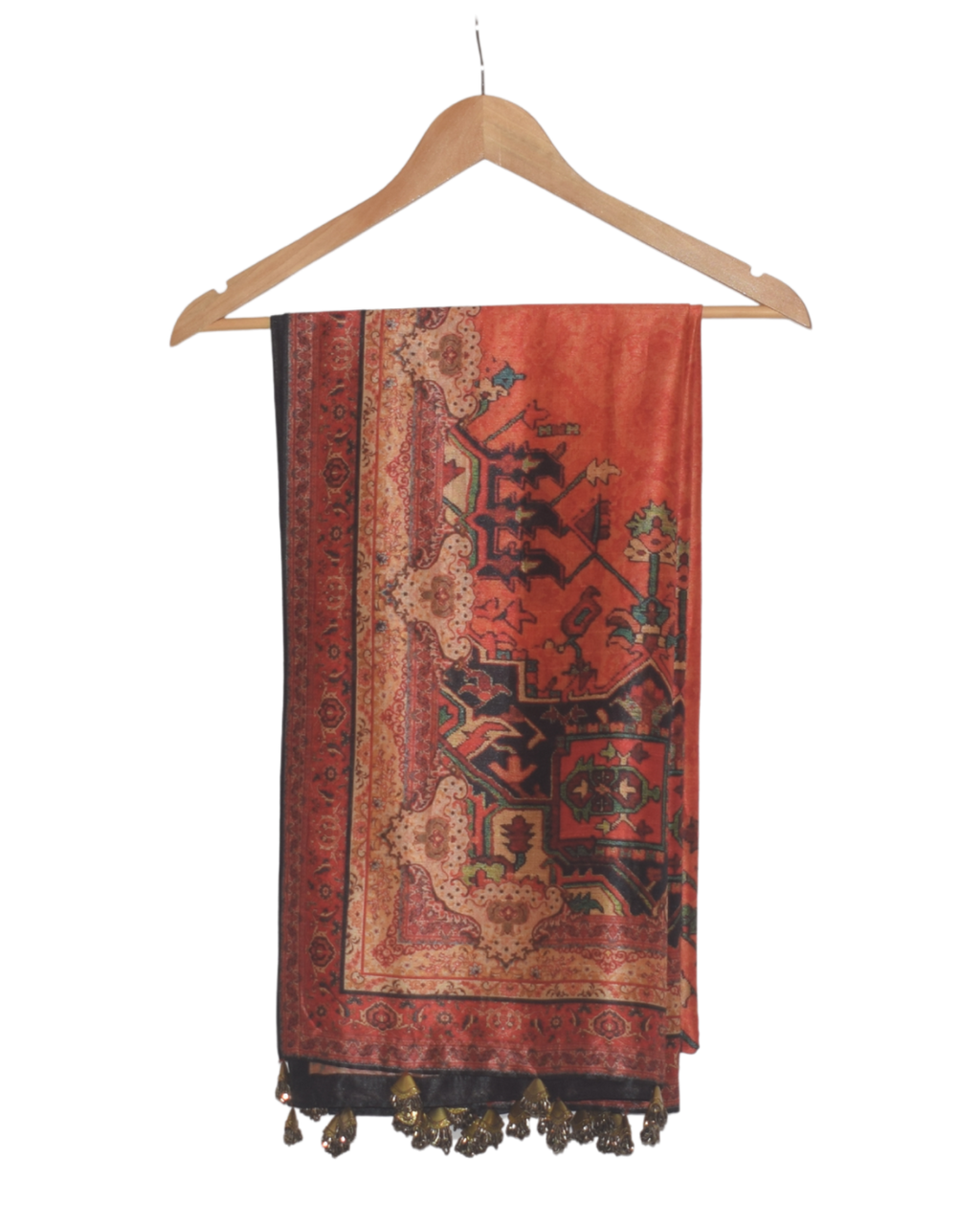 Rust & Brown Printed Lehenga Set with Embellished Blouse