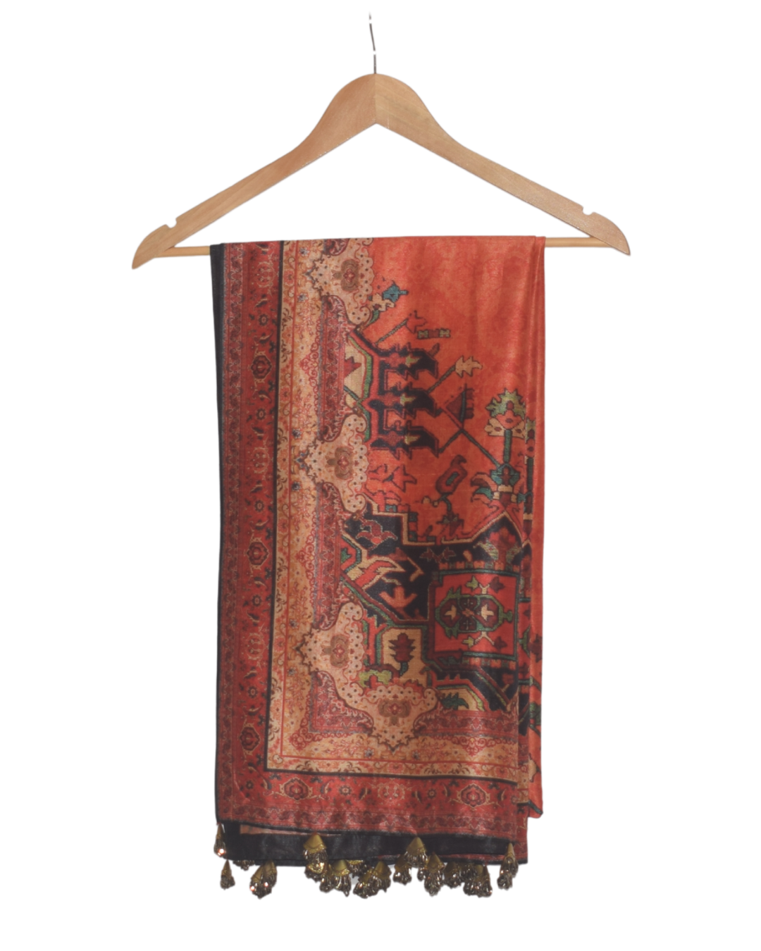 Rust & Brown Printed Lehenga Set with Embellished Blouse