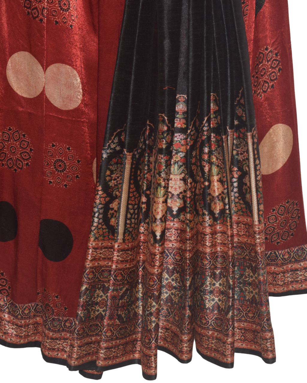 Red & Black Printed Lehenga Set