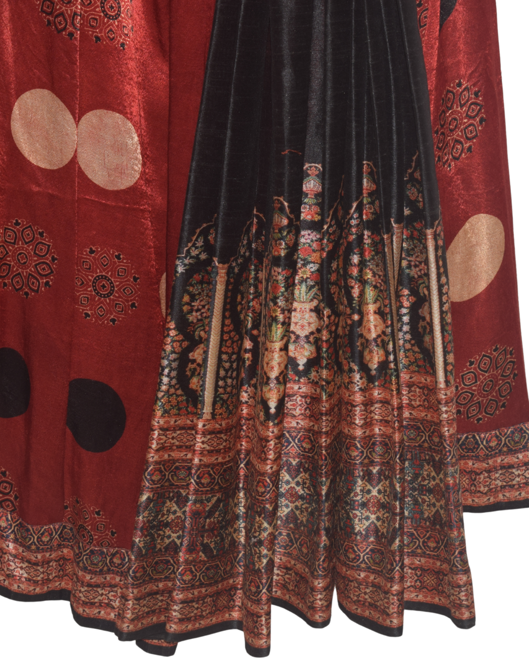 Red & Black Printed Lehenga Set